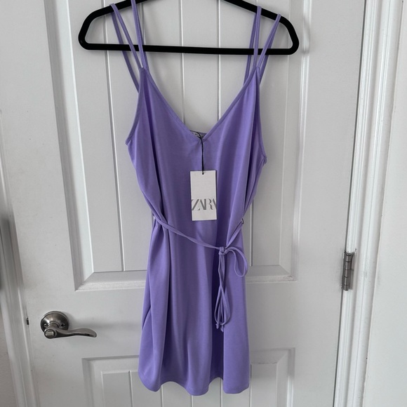16388 Lilac Tie Waist Dress